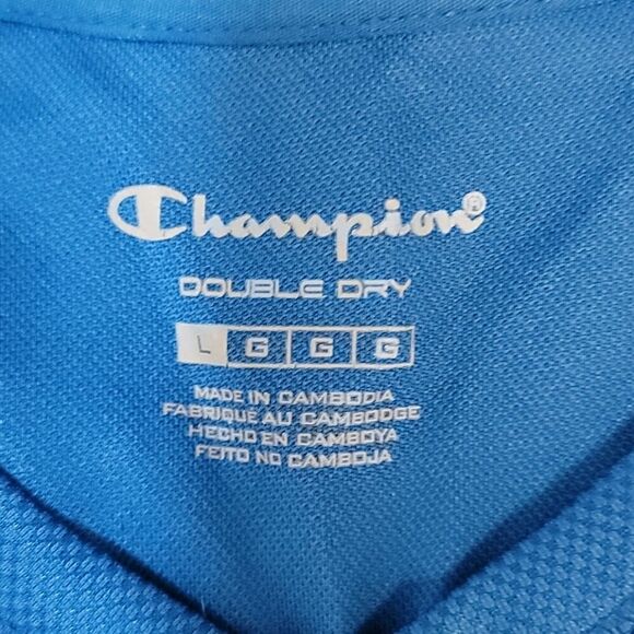 New Champion Double Dry V-Neck Tshirt Blue - Picture 5 of 6